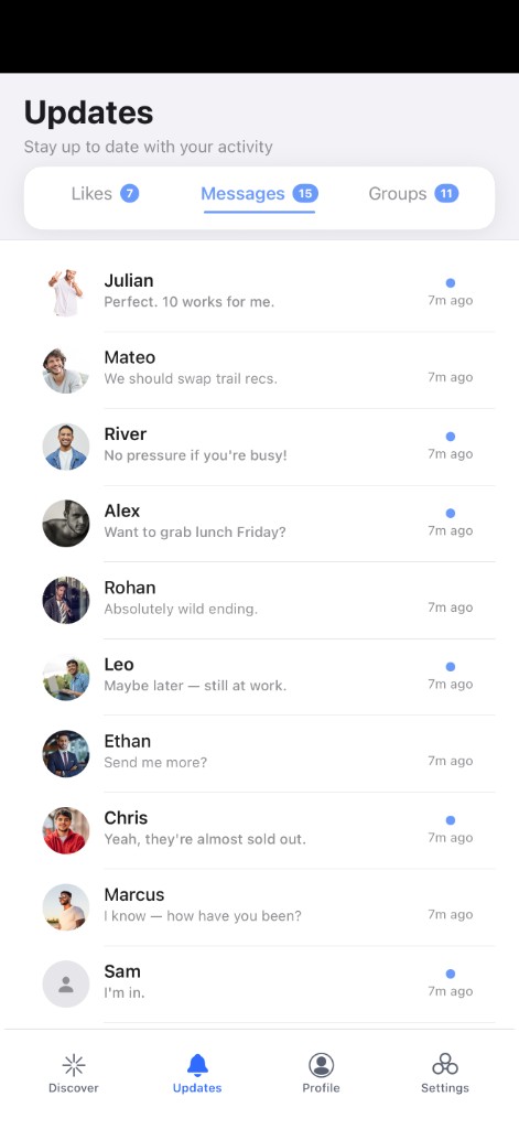 Updates — All the important bits, in one place. Likes, Messages & Groups!